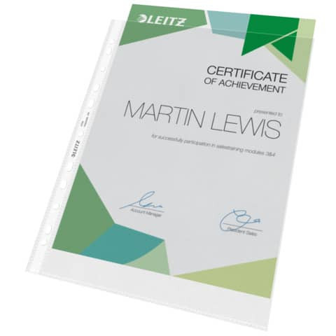 Prospekthülle PP A4 genarbt LEITZ 4704-00-00 100ST 0,1mm