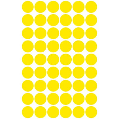 3144 Markierungspunkte - Ø 12 mm, 5 Blatt/270 Etiketten, gelb