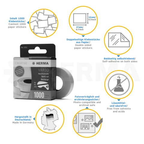 Vario Nachfüllrolle fest haftend HERMA 1051 1000 Stück