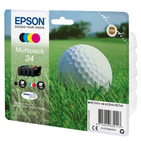 Inkjetpatrone Nr.34 sw,c,m,y EPSON C13T34664010 Multipack