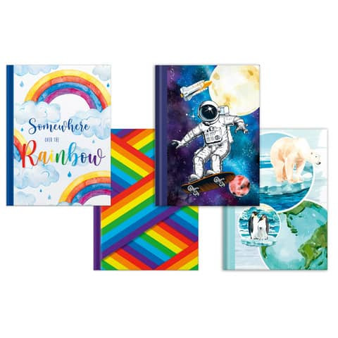 Notizbuch A4 96BL Global Colors RNK 46827 4Motive sortiert