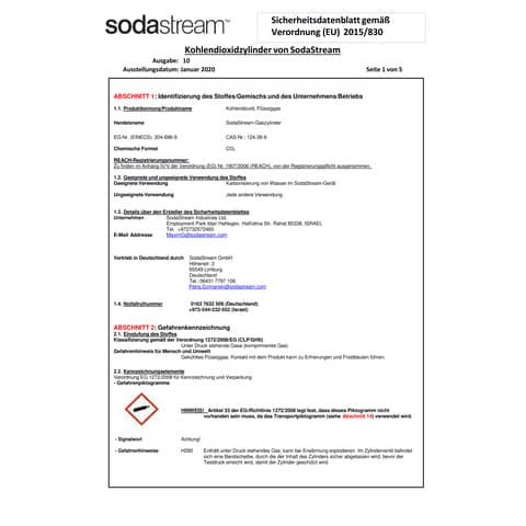 CO2-Zylinder Starterset Quick Connect SODASTREAM S_PNK_SET 6x 425g