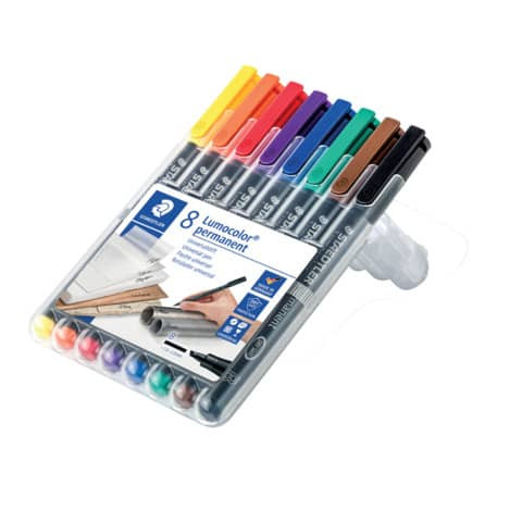Folienstift Lumocolor B 8 Farben sort. STAEDTLER 314 WP8 permanent