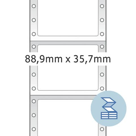 Endlosetikett 88,9x35,7 mm weiß HERMA 8211 1-bahnig Nadeldrucker
