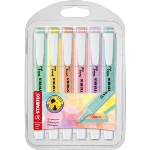 Textmarker 6ST sortiert STABILO 275/6-08 Swing Cool Pastel