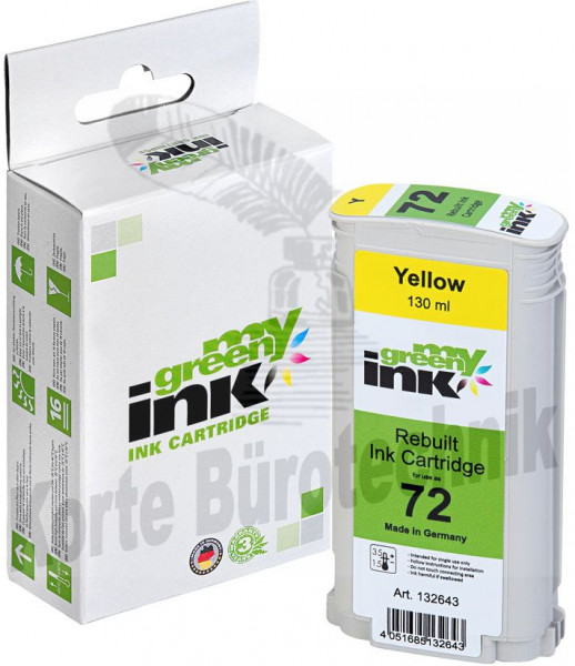 my green ink Tintenpatrone yellow (132643) ersetzt C9373A, 72A