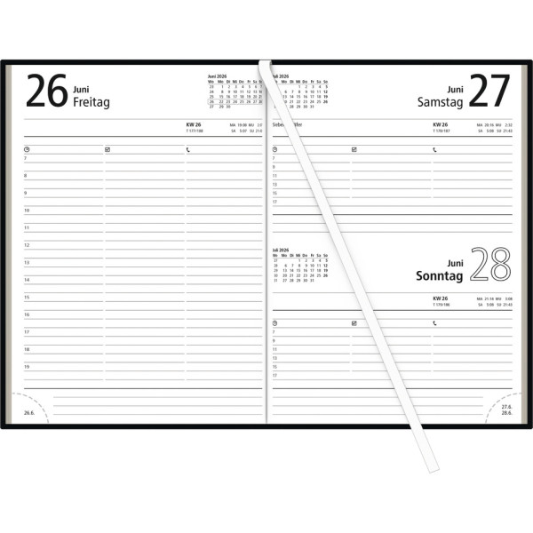 Buchkalender schwarz 14,5x21cm ZETTLER 660743/873-0020