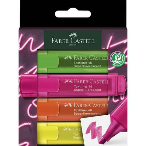 Textmarkeretui 4ST Neon sortiert FABER CASTELL 254600