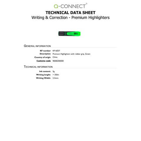 Textmarker Premium 2-5mm grün Q-CONNECT KF16037