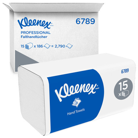 Falthandtuch weiß 2-lagig 210x215 mm KLEENEX 6789 15 x 186 Tücher