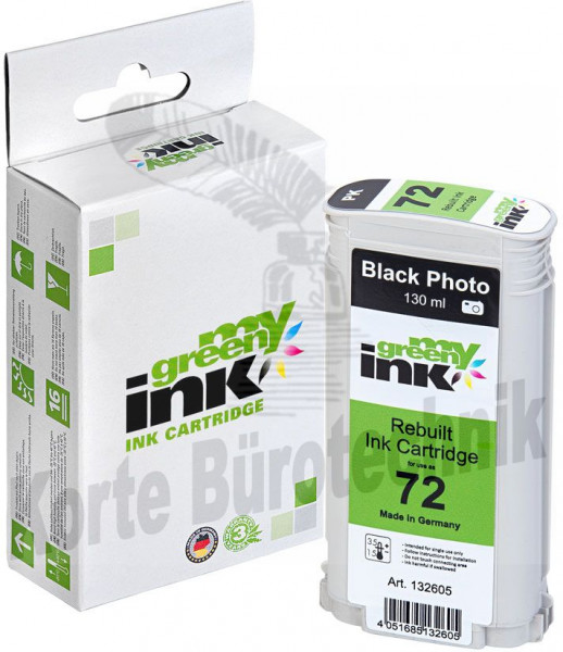 my green ink Tintenpatrone photo schwarz (132605) ersetzt C9370A, 72