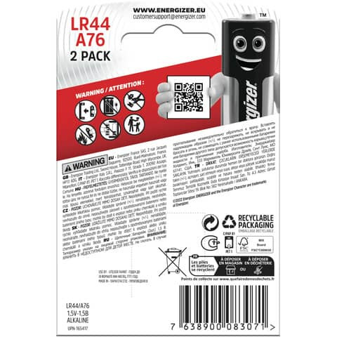 Knopfzellen-Batterie 2ST ENERGIZER 623055 LR44