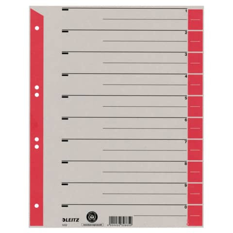 Trennblatt A4 grau/rot LEITZ 1652-00-25 100ST ungeöst