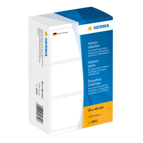 Adressetiketten 95x48mm 1000 Stück HERMA 4311 Leporello Lift Off permanent