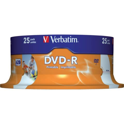 DVD-R 25erSpindel print. VERBATIM 43538 4,7Gb120mi