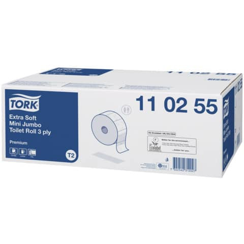 Toilettenpapier 12 Rollen weiß TORK 110255 Mini Jumbo