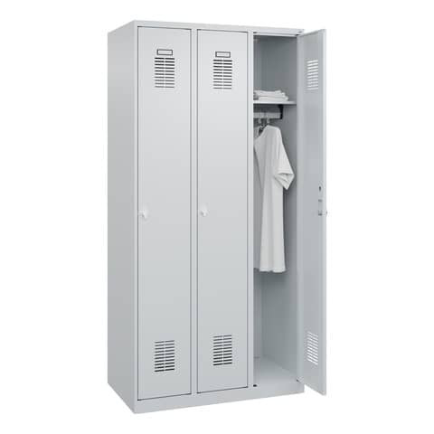 Garderobenschrank 3 Abteile h.grau CP 088055-30/RAL7035 S10002