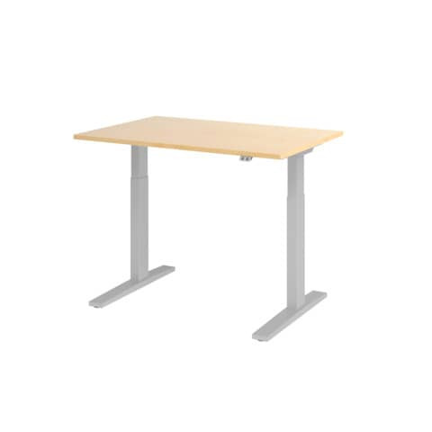 Schreibtisch elektr.höhenv. Ahorn/silber HAMMERBACHER VXMKA12/3/S 120x80cm