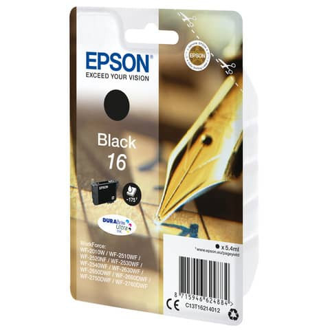 Inkjetpatrone Nr. 16 schwarz EPSON C13T16214012 5,4ml