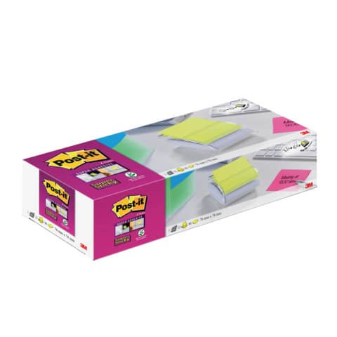 Haftnotizspender Z-Notes weiss/transp. POST-IT PRO-W12N +12Bk SupSticky