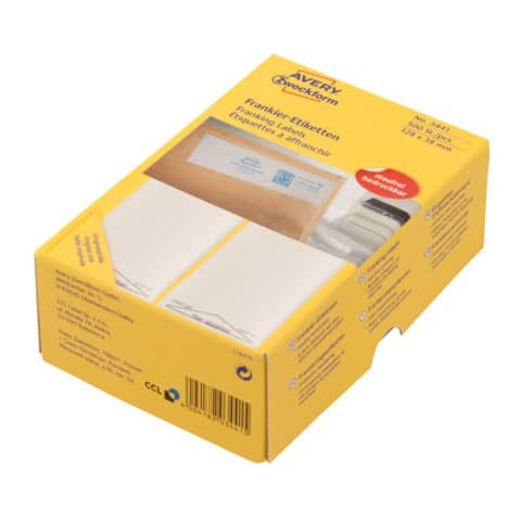 Frankieretiketten 138x48mm ws 500 Stück ZWECKFORM 3442 doppelt permanent