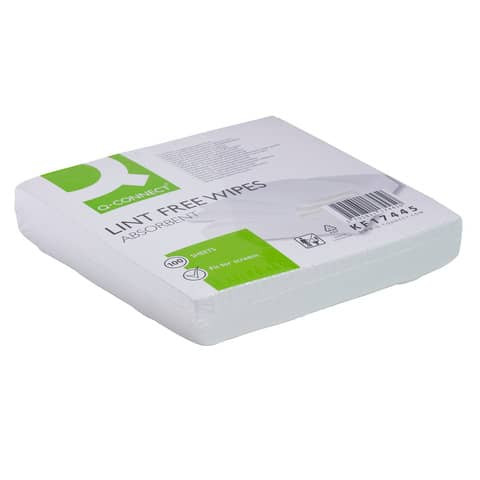 Reinigungstuch trocken 100ST weiß Q-CONNECT KF17445 20x20cm