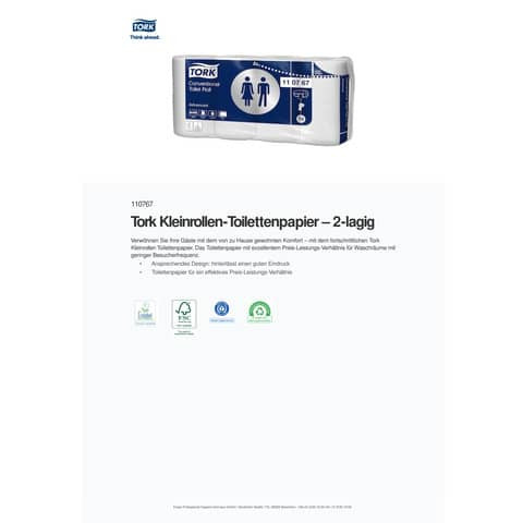 Toilettenpapier 2-lag.64RL weiß TORK 110767 Sys. T4