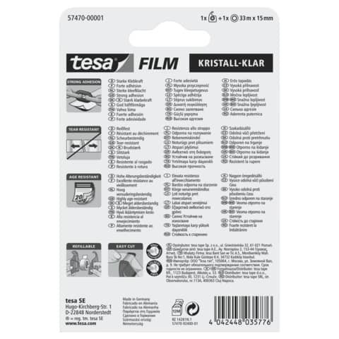 Handabroller +1Rl kristallklar TESAFILM 57470-00001-01 15mm 33m