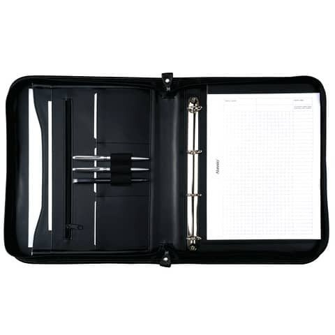 Konferenzmappe 29x39 schwarz 30014 Leder m.Reißverschl.