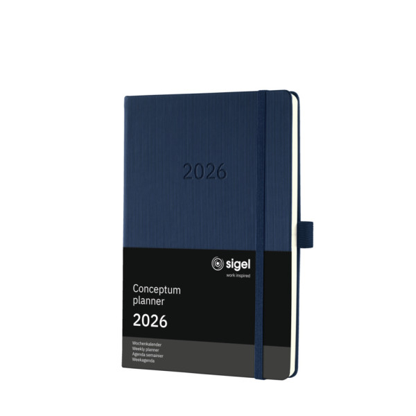 Buchkalender A5 2026 dunkelblau SIGEL C2662 Conceptum Hardcover Woche