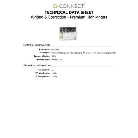 Textmarker Premium 2-5mm Etui 6 St sort. Q-CONNECT KF16042