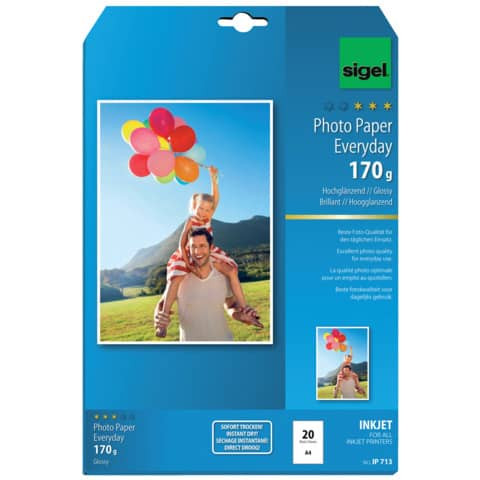 Inkjet Fotopapier A4 20BL weiß SIGEL IP713 Everyday P 170g