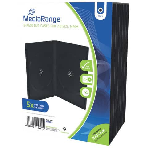 DVD Leerhülle 5ST schwarz MEDIARANGE BOX30-2 Doppelhüll