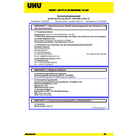 Flinke Flasche ReNature 950g UHU 46000 Nachfüllflasche