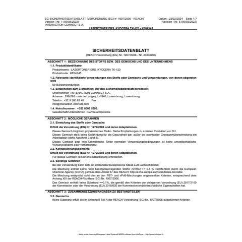 Lasertoner schwarz Q-CONNECT KF04345 Ersetzt TK-120