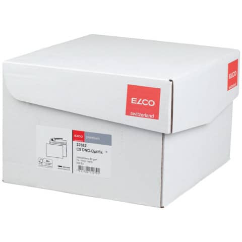 Briefhülle 80g C5 500ST weiß ELCO 32882 Office Box Haftklebung