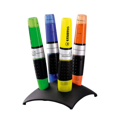 Textmarker Luminator 2+5mm Tischset STABILO 7104-2 4 Farben sortiert