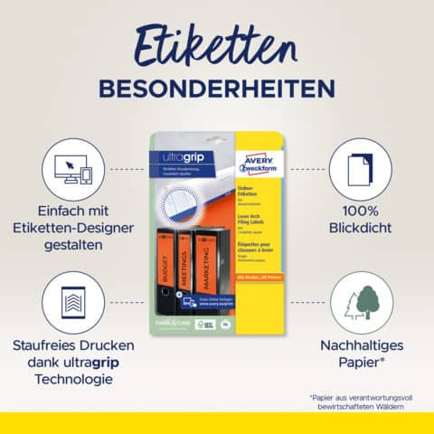 Ordneretikett 38x192mm rot ZWECKFORM L4762-20 140 ST