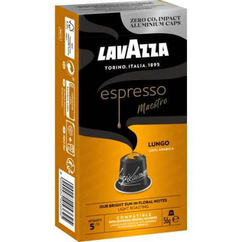 Kaffeekapseln Espresso Lungo 10ST 56g LAVAZZA 305407