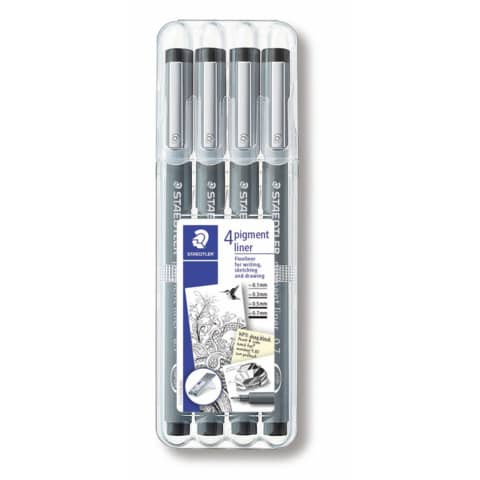 Pigmentliner schwarz 4ST STAEDTLER 308 WP4/sort.