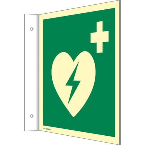 Fahnenschild Automat. externer Defibri. MOEDEL 65635 200x200mm
