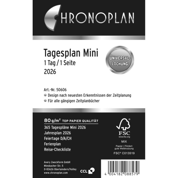 Tagesplan Mini 2026 CHRONOPLAN 50606