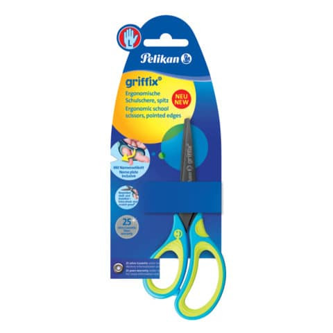 Schulschere Griffix links 15cm blau PELIKAN 100401656 810265 Links spitz