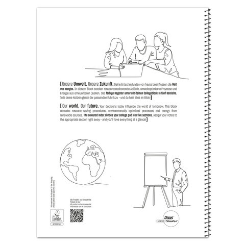 Collegeblock m.Reg. A4 100Bl kariert STAUFEN STYLE 608555000 Competenz