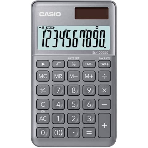 Taschenrechner 10-stellig grau CASIO SL-1000SC-GY