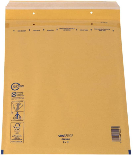 Luftpolstertaschen Nr. 8, 270x360 mm, goldgelb/braun, 100 Stück