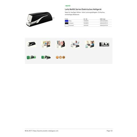 Elektrohefter 2mm schwarz LEITZ 5533-00-95 NeXXt