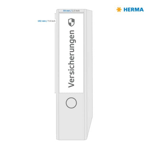 Ordneretiketten 59x192mm sk weiß HERMA 5123 breit/kurz permanent haftend