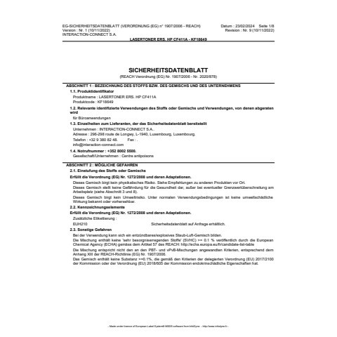 Lasertoner cyan Q-CONNECT KF18649 Ersetzt CF411A