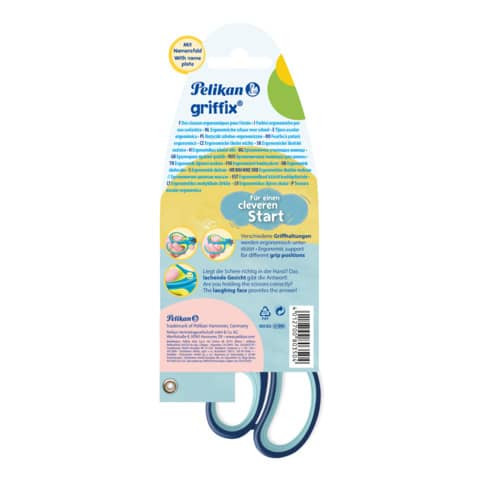 Schulschere Griffix blau rechts 14cm PELIKAN 100401619 803502 Rechts rund